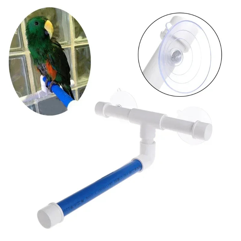 CN Guangdong Bird Window Suction Perch Bath Toy For Parrots