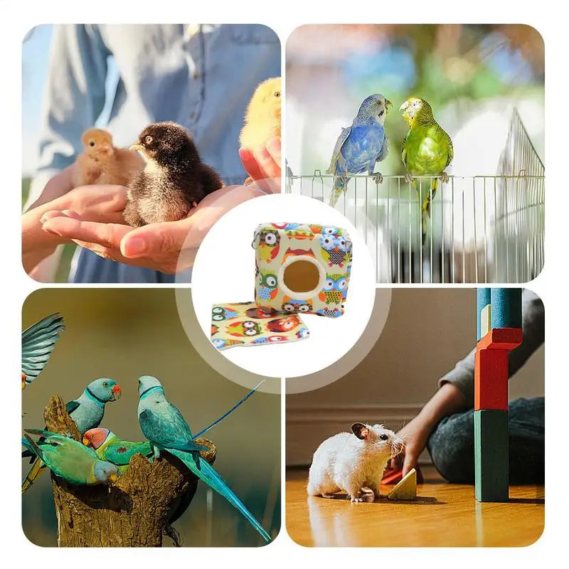 Parrot Bed Washable Shed Hut Cage Cotton Birds Hideaway Bird House Winter Bird Nest Cozy Bird Bed Warm Cute Hamster Sleeping
