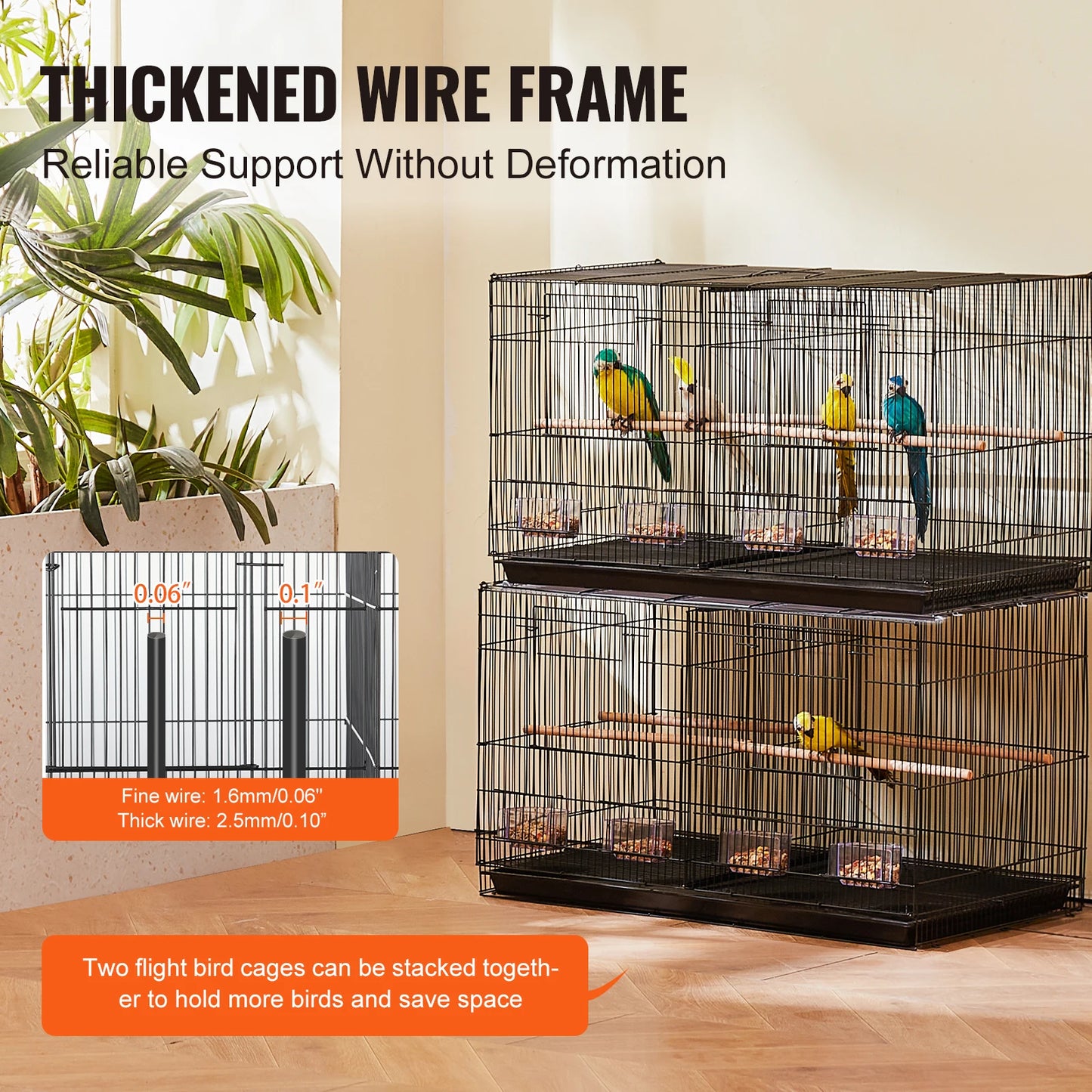SucceBuy Flight Bird Cage With Divider And Travel Handle
