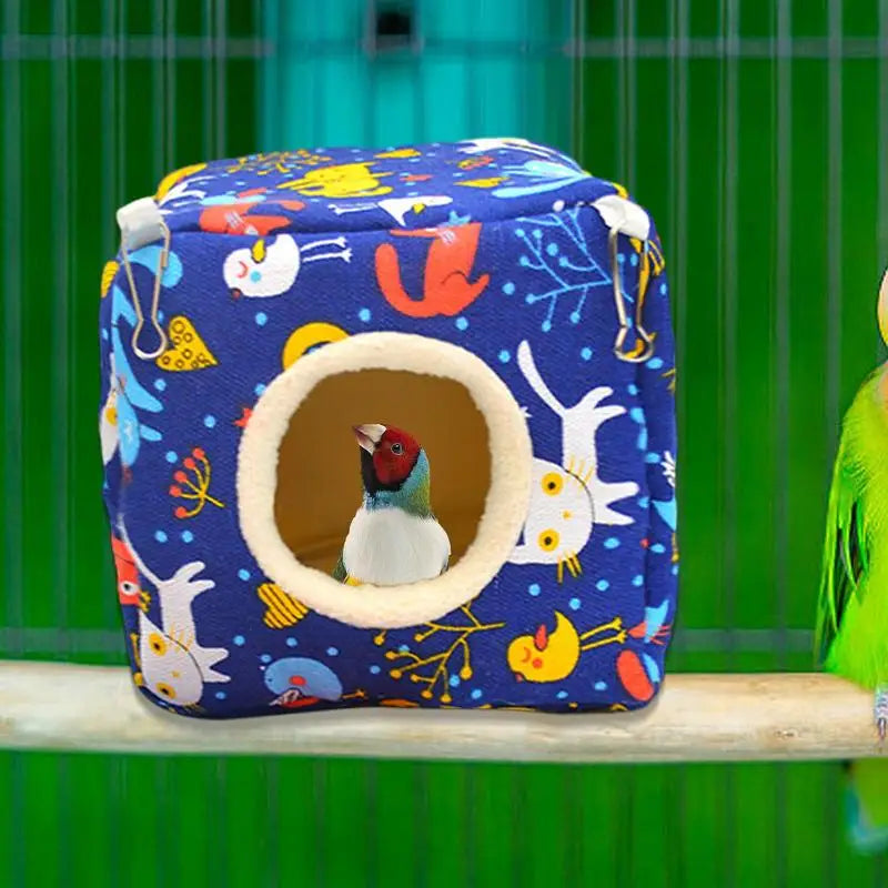 Parrot Bed Washable Shed Hut Cage Cotton Birds Hideaway Bird House Winter Bird Nest Cozy Bird Bed Warm Cute Hamster Sleeping