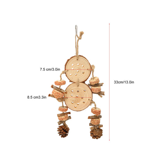 TOPINCNCN Wooden Bird Chewing Toys Puzzle Parrot Cage Toy