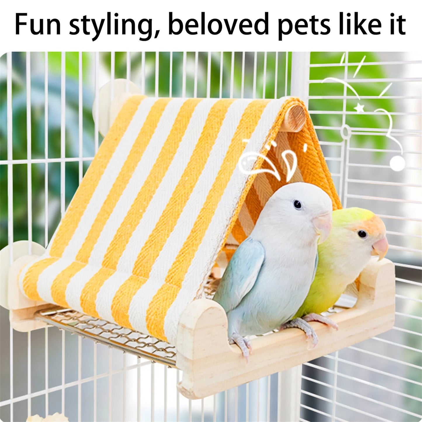 Guangdong Wooden Parrot Swing With Perch And Bells Cage