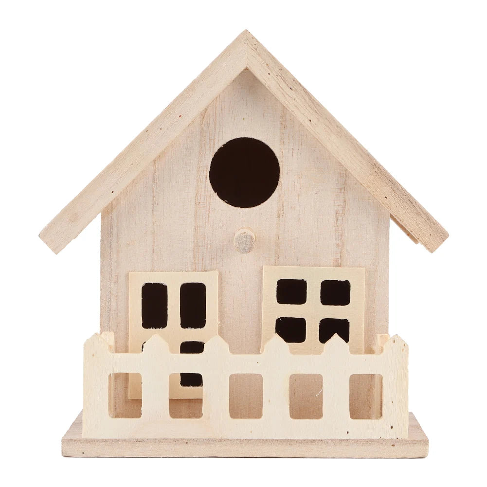 Wooden Bird House Nests Moisture Proof Outdoor Hanging Birds Parrots Resting Breeding Box Decoration for Home Garden
