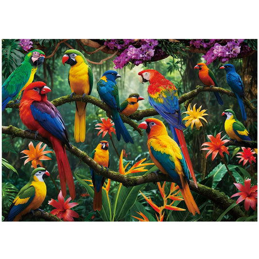 Hign-concerned Parrots In The Jungle 1000 Piece Jigsaw Puzzle