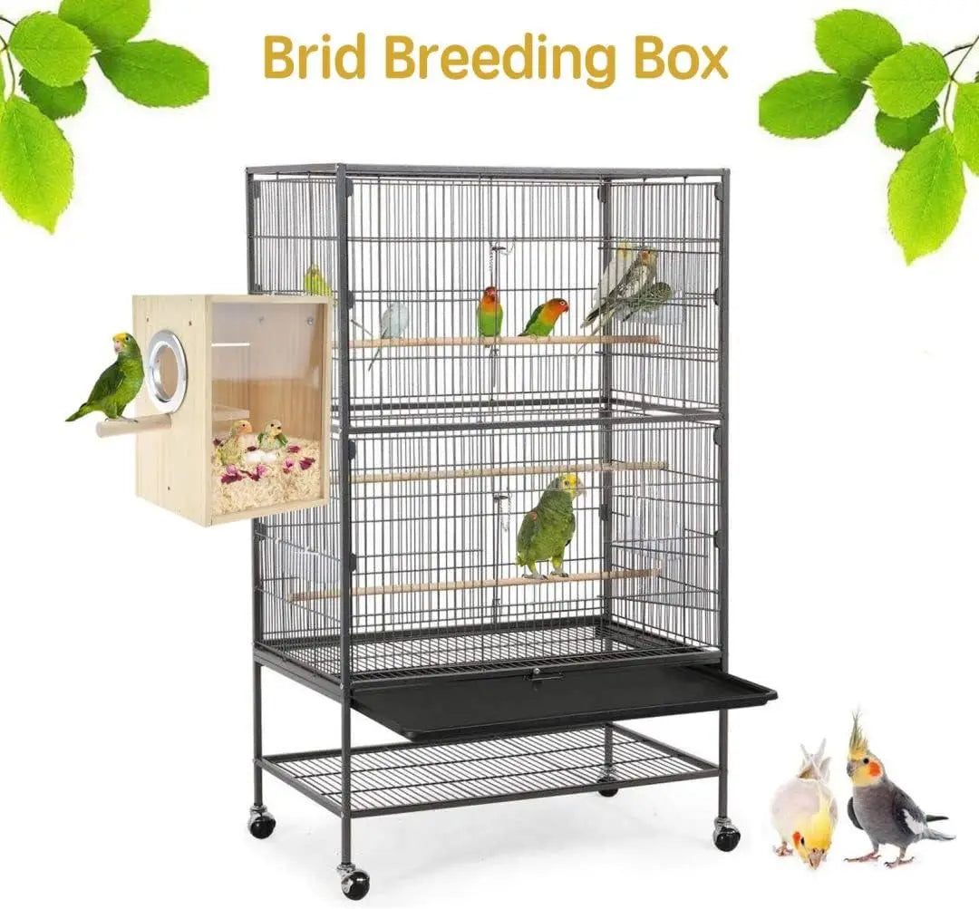 Wooden & Acrylic Bird Nest Box – Transparent Breeding House for Parakeets, Budgies, Lovebirds, Finches &Parrots