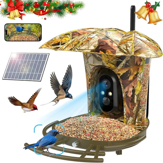 Forthebirdsshop Smart Bird Feeder Camera Solar Powered 1080P