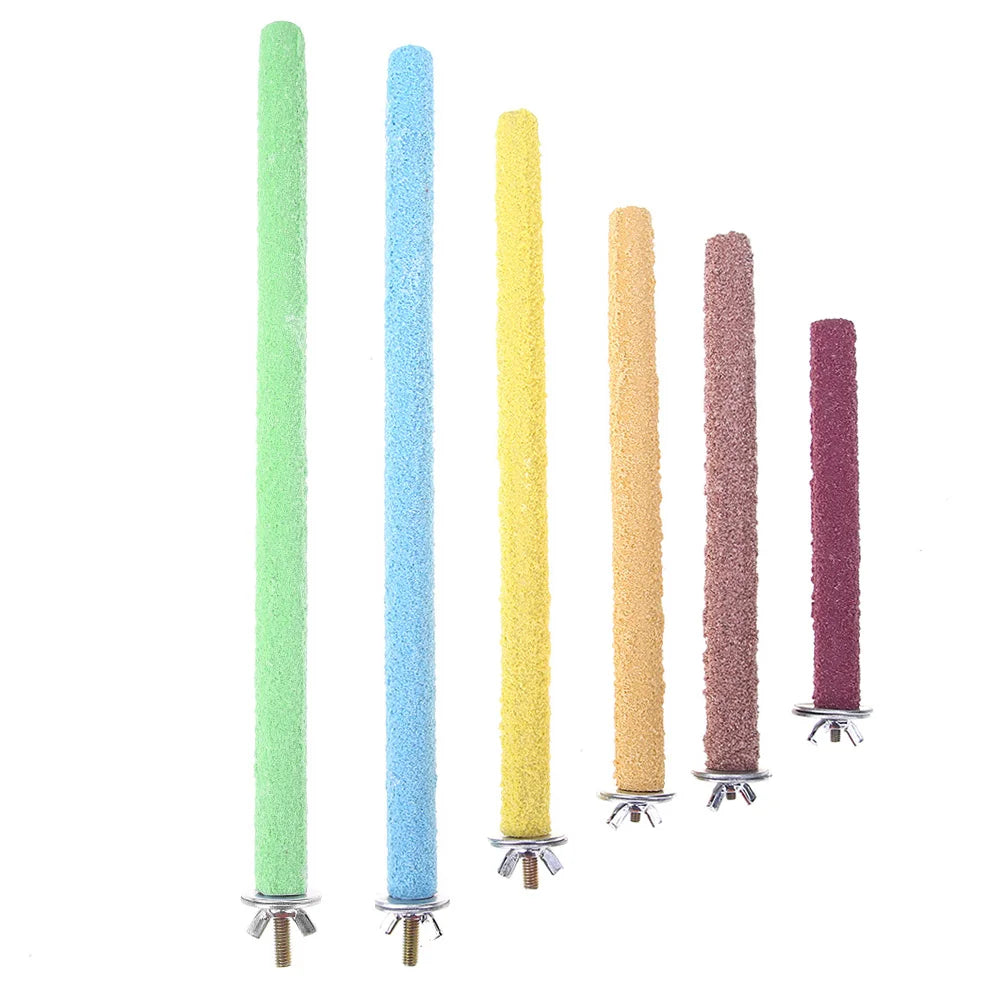 Colorful Grinding Stick Non-toxic Parrot Standing Stick Eco-friendly Creative Reusable  Funny Portable Pet Bird Supplies