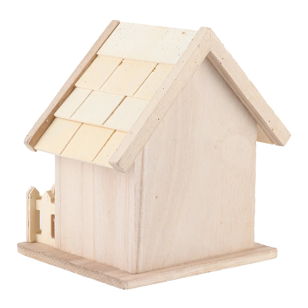 Wooden Bird House Nests Moisture Proof Outdoor Hanging Birds Parrots Resting Breeding Box Decoration for Home Garden