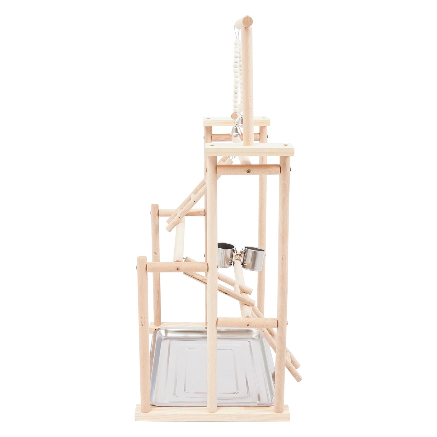 3 Tiers Parrots Rack, Wood Bird Playing Stand, Pet Parrot Rack Capacity 2-10 Birds for Mid-sized and Small-sized Birds