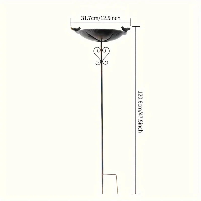 Feeder Metal Leaf Shaped Waterproof Bird Feeder Stake Outdoor Ornament