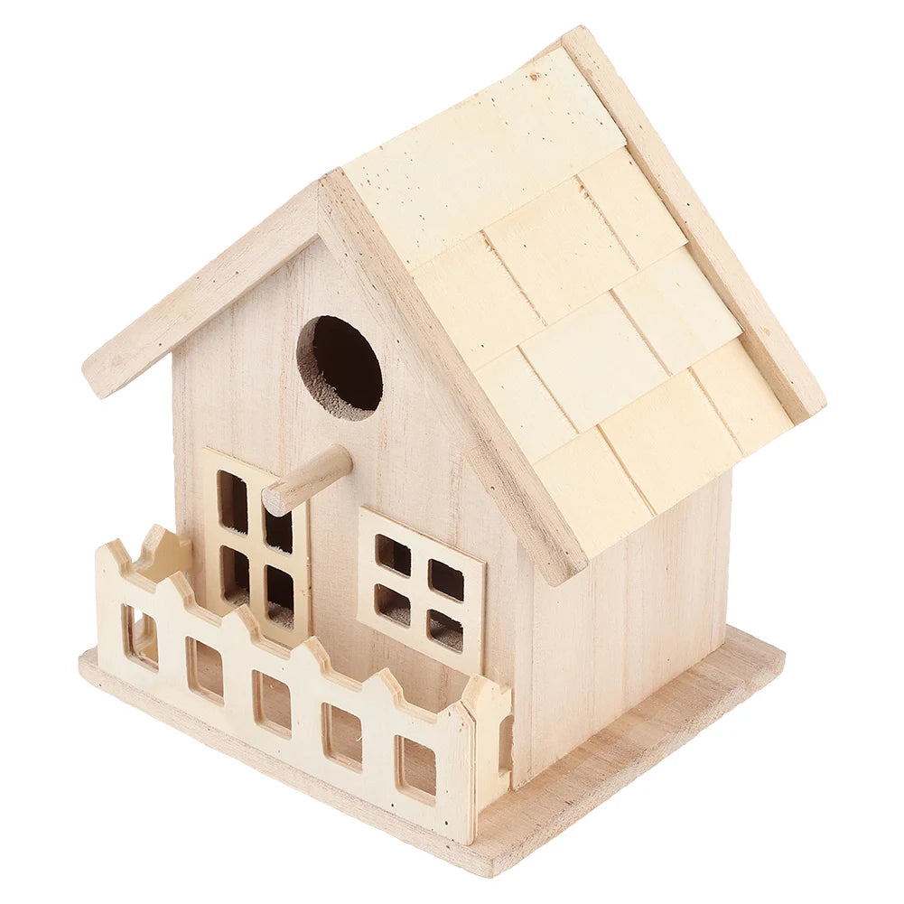 Wooden Bird House Nests Moisture Proof Outdoor Hanging Birds Parrots Resting Breeding Box Decoration for Home Garden