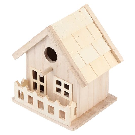 Wooden Bird House Nests Moisture Proof Outdoor Hanging Birds Parrots Resting Breeding Box Decoration for Home Garden