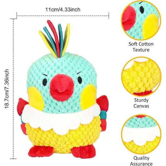 Dog Plush Toy Soft Stuffed Parrot Chew Toy