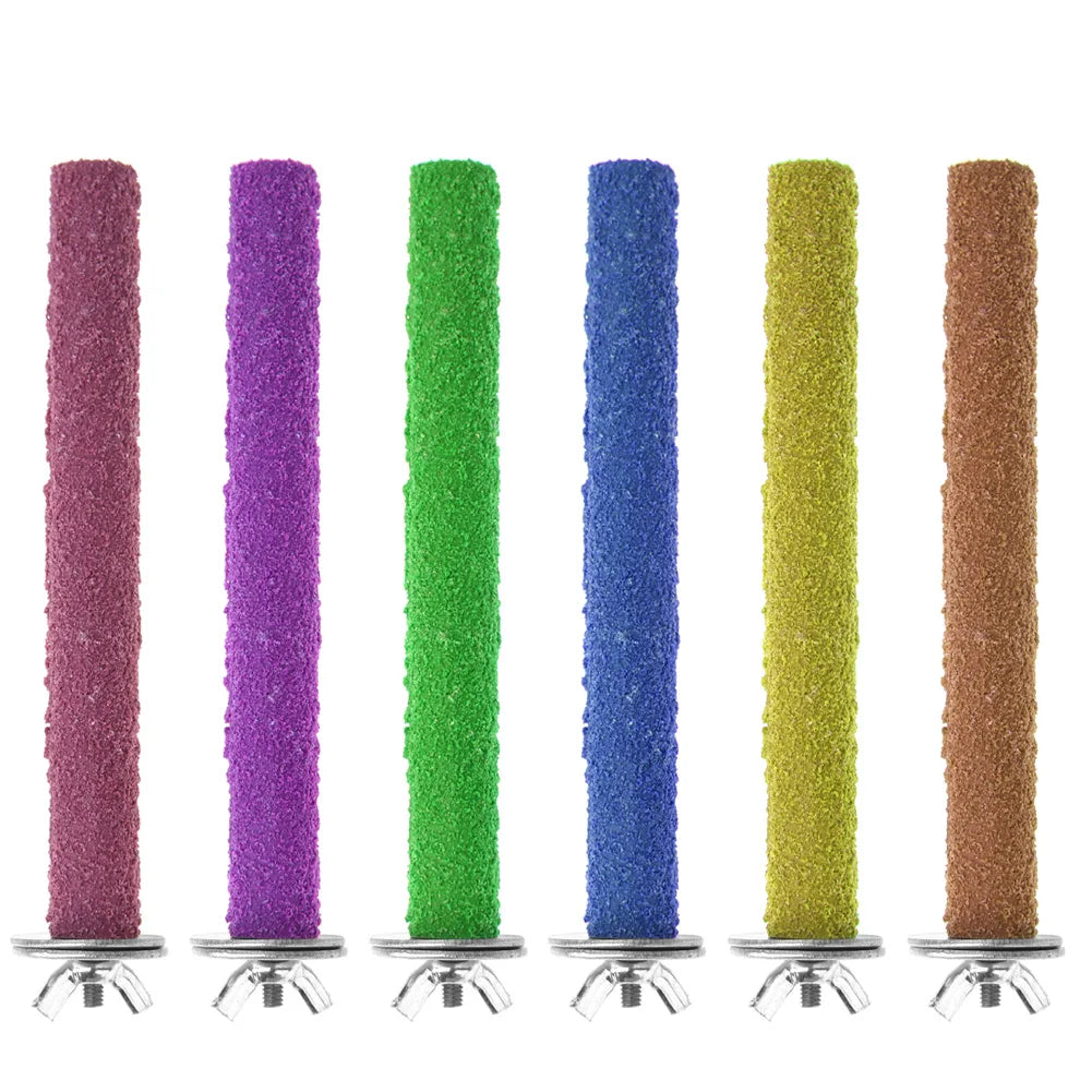 Colorful Grinding Stick Non-toxic Parrot Standing Stick Eco-friendly Creative Reusable  Funny Portable Pet Bird Supplies