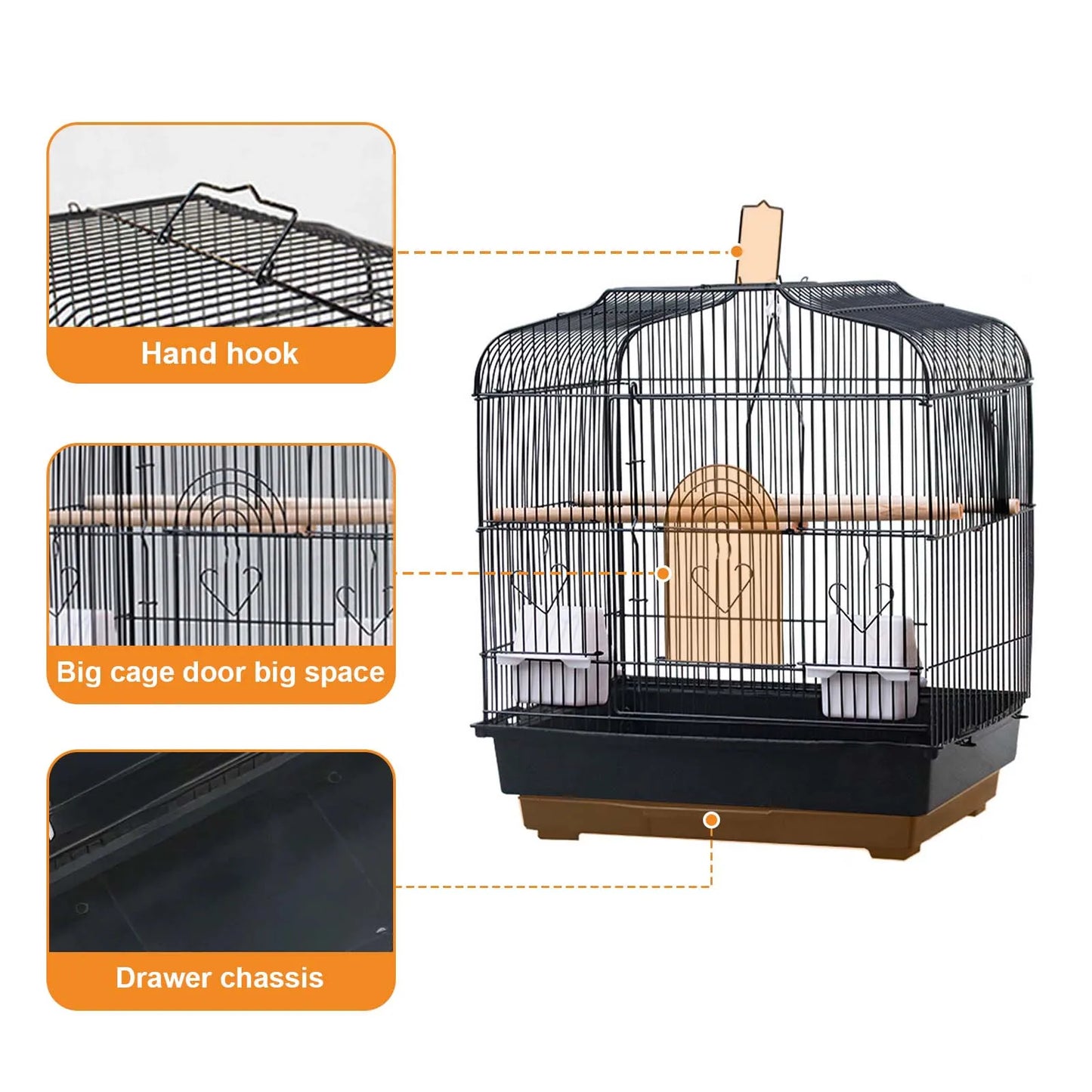 Twister Travel Bird Cage Carrier With Handle Stand